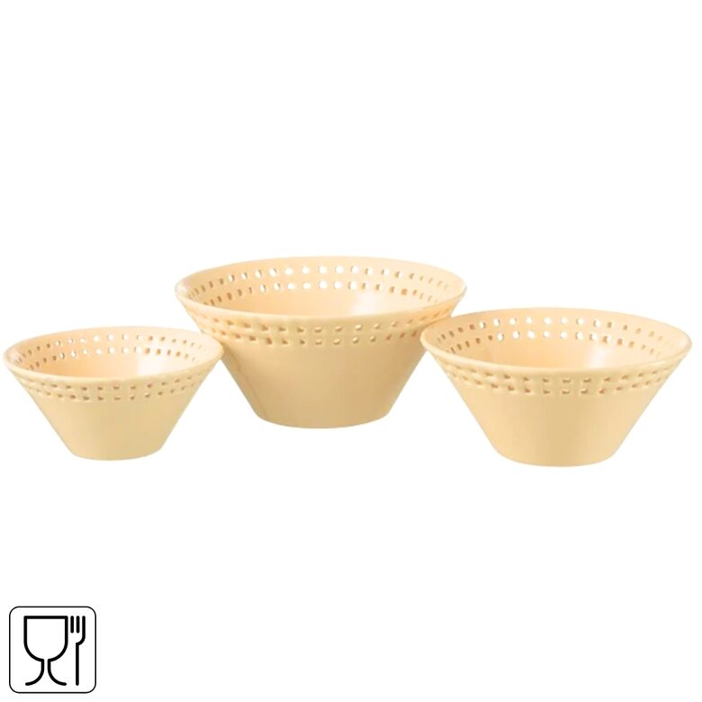 J-LINE keramikas bļodu komplekts 3gab, d14/d17d20cm, oranžs